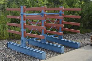 lot 1 image: double sided heavy duty cantilever rack
