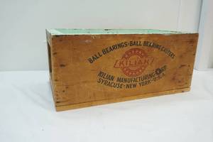 vintage wood ball bearing caster box