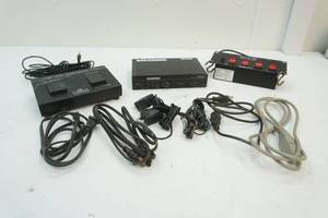 DJ power equipment including outlet component, feedback reducer, foot controller