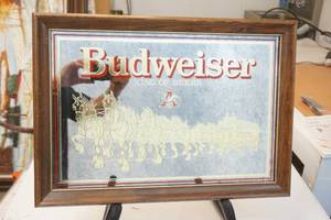 Budweiser framed decorative mirror