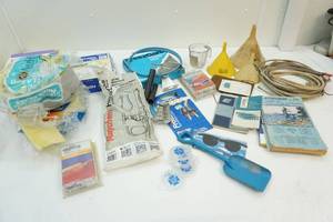 garage items including oil funnels, heat tape and more