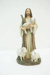 Jesus with sheep statue
