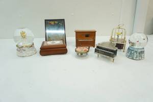 assortment of music boxes