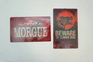 metal Halloween wall signs