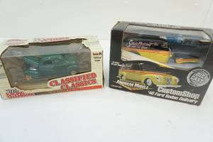 American Muscle die cast model car, and 1940 Ford coupe