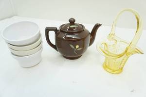 Fenton glass yellow basket