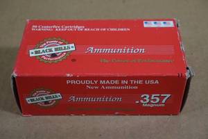 lot 42 image: 50 Black Hills .357 Magnum 125 Gr JHP Ammo