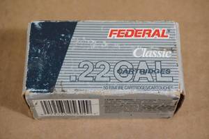 lot 75 image: 40 Federal Classic .22 Win Mag 50 Gr JHP Ammo