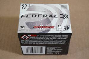 lot 76 image: 325 Federal Automatch .22 LR 40 Gr Ammo
