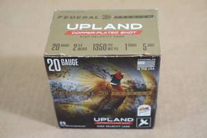 lot 82 image: 25 Federal Premium Upland 20 Gauge 2-34 5 Shot Shotshells
