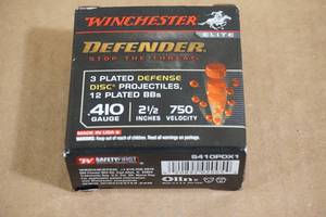 lot 86 image: 10 Winchester Elite Defender .410 Gauge 2-12 Defense Disc Shotshells