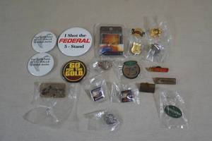 lot 111 image: Assorted Firearm and Ammunition Pins and Buttons - Remington, Federal