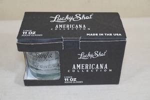 lot 139 image: Lucky Shot Rocks Glass 2 Pack - Constitution