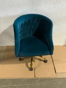 JAYDEN CREATION Lydia 24.5 in. Width Big and Tall Teal Fabric Task Chair with Adjustable Height See Pictures