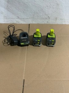 RYOBI ONE 18V Lithium-Ion 4.0 Ah Battery (2-Pack) and Charger Kit See pictures