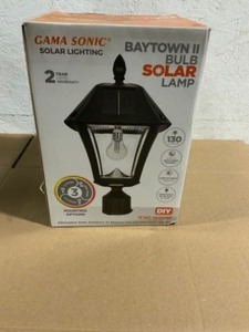 Gama Sonic Solar Post Wall Light Integrated LED Outdoor Dusk Dawn Resin Black See Pictures