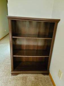 Mahogany-Tone Contemporary Bookshelf