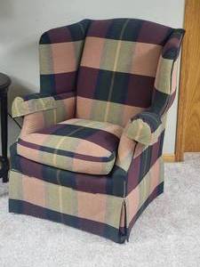 Comfy Plaid Covered Armchair by Daytons