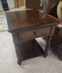 Gorgeous Carved Wood Side Table by Kincaid