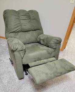 Microfiber Plush Green Recliner Chair