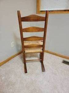 Vintage Rush Seat Rocking Chair