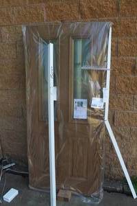 ProVia Legacy 22-Gauge Woodgrain Textured Steel Single Entry Door with Decorative Glass 36x80