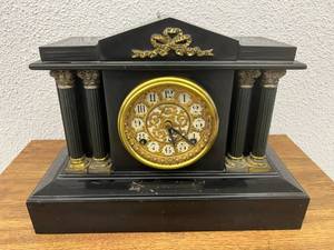 lot 39 image: Ansonia Cast Iron Black Clock