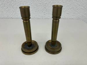 lot 47 image: Trench Art Candleholders - 1944