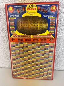 lot 76 image: E-Z Pickin Vintage Punch Board Gambling Board