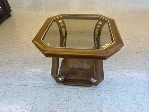 lot 102 image: Side Table with Glass Top