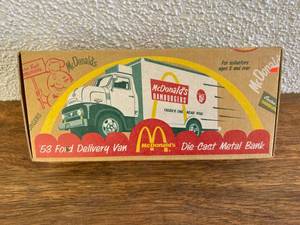 lot 185 image: McDonalds 1953 Ford Delivery Van Metal Bank