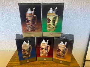 lot 256 image: Budweiser Tomorrows Treasures Steins 1-5