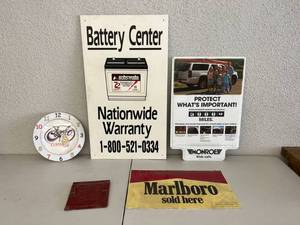 lot 343 image: Advertising Signs & Clock