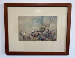 lot 9 image: 19 34 x 15 34 Framed Behind Glass Japanese Print
