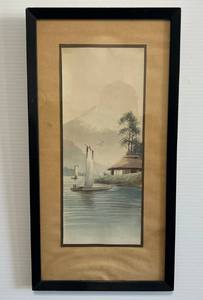 lot 42 image: 16 34 x 8 34 Japanese Watercolor Unsigned