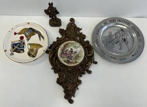 lot 57 image: Group Of Misc Vintage Dcor Items Including 1836 Praque Coronation Of Ferdinand I And Maria Anna AugustaMedal And More
