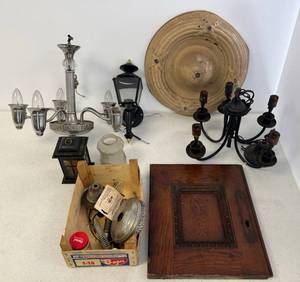 lot 58 image: Large Group Of Misc. Antique Lighting Fixtures And More