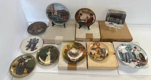 lot 114 image: Large Group Of Norman Rockwell Collectors Plates Some With Box