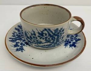 lot 203 image: French Pottery Mug And Saucer (Possible Capodimonte)