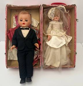 Vintage Bride And Groom Doll (Bride Doll Has Case And Extra Clothes) Bride Is 18 And Groom Is 20