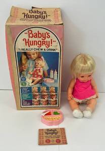 Vintage Babys Hungry Doll With Original Box (Non-Working)
