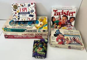 Group Of Vintage Board Games And TMNT Puzzle