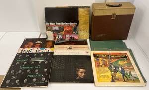 Group Of Vintage Lp Albums Including Bobby Hackett And More (Includes Vintage Carrying Case)