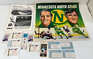 Group Of Vintage Sports Items Including Autographs Of Wally Hilgenberg & Paul Krause, Ticket Stubs And More