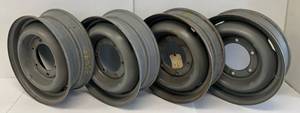 Steel Rims For 17.5 Tires 6 Hole Bolt Pattern 916 dia. on 7 14 dia. center Line. Center Opening 5 12 Overall 18 12
