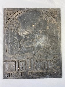 Set of Four Vintage Metal Printing Press Plates for Snow Drift Self Rising Flour