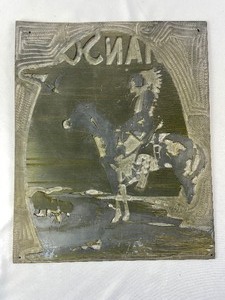 Vintage Metal Printing Press Plate for Indian Scout
