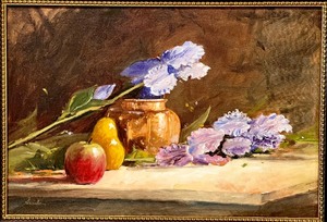 Framed Oil Still Life Copper Bowl by Bob Straube