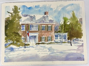 Architectural Watercolor Welcome Home by Bob Straube