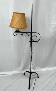 lot 27 image: Scandinavian Wrought Iron Floor Lamp With Adjustable Arm